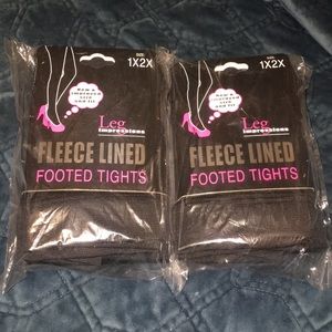 Leg impressions brand fleece lined footed tights